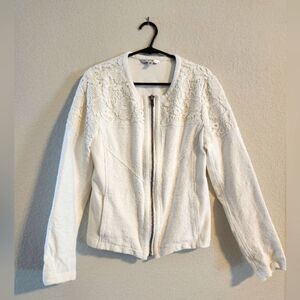 Cabi white flower pattern jacket size Small